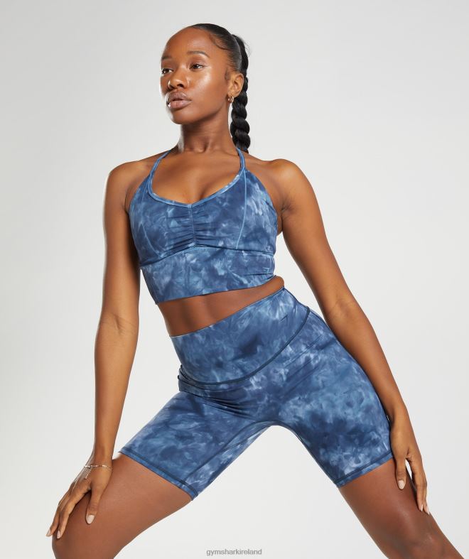 Women Elevate Cycling Shorts 8004D67 Gymshark Lakeside Blue Spray Dye