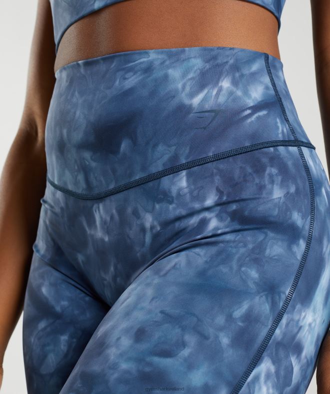 Women Elevate Cycling Shorts 8004D67 Gymshark Lakeside Blue Spray Dye