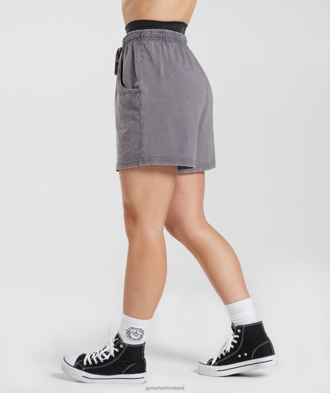 Women Legacy Loose Shorts 8004D107 Gymshark Titanium Grey/Acid Wash