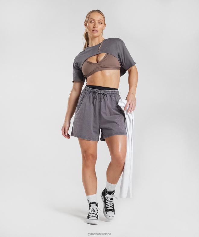 Women Legacy Loose Shorts 8004D107 Gymshark Titanium Grey/Acid Wash