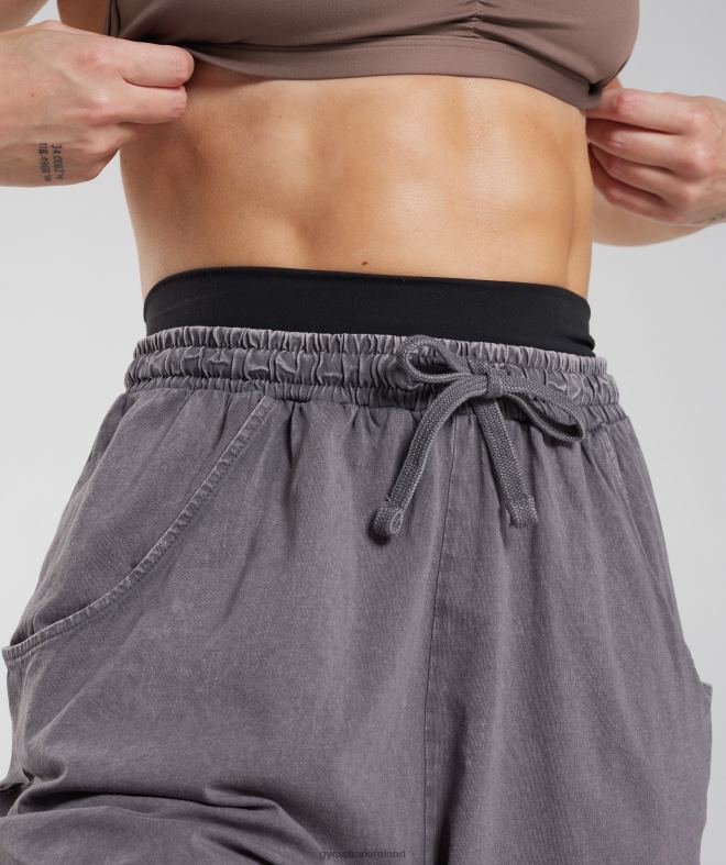 Women Legacy Loose Shorts 8004D107 Gymshark Titanium Grey/Acid Wash