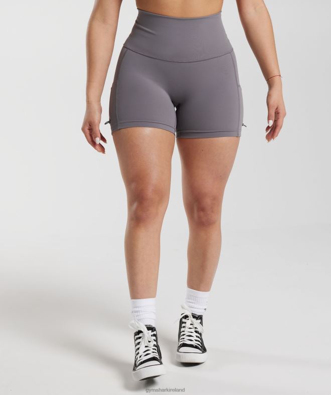 Women Legacy Ruched Tight Shorts 8004D108 Gymshark Titanium Grey