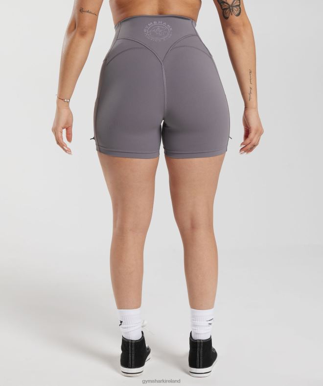 Women Legacy Ruched Tight Shorts 8004D108 Gymshark Titanium Grey