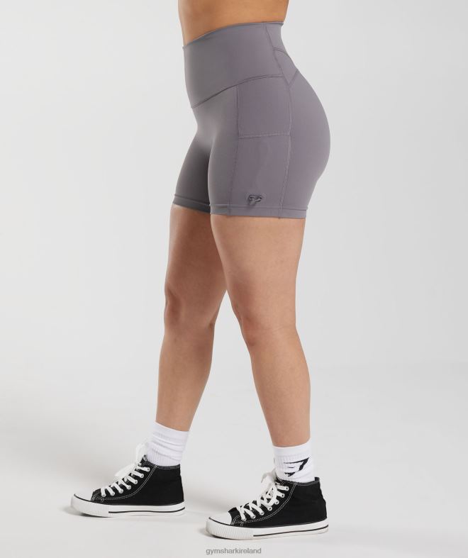 Women Legacy Ruched Tight Shorts 8004D108 Gymshark Titanium Grey