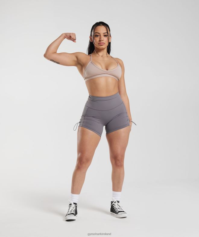 Women Legacy Ruched Tight Shorts 8004D108 Gymshark Titanium Grey
