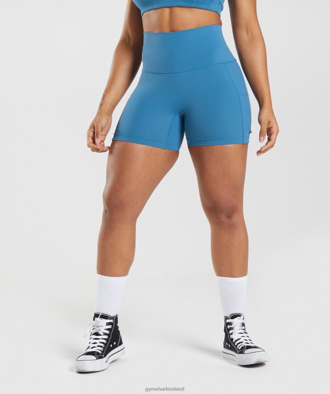 Women Legacy Ruched Tight Shorts 8004D8 Gymshark Lakeside Blue