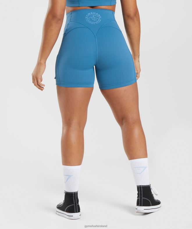 Women Legacy Ruched Tight Shorts 8004D8 Gymshark Lakeside Blue