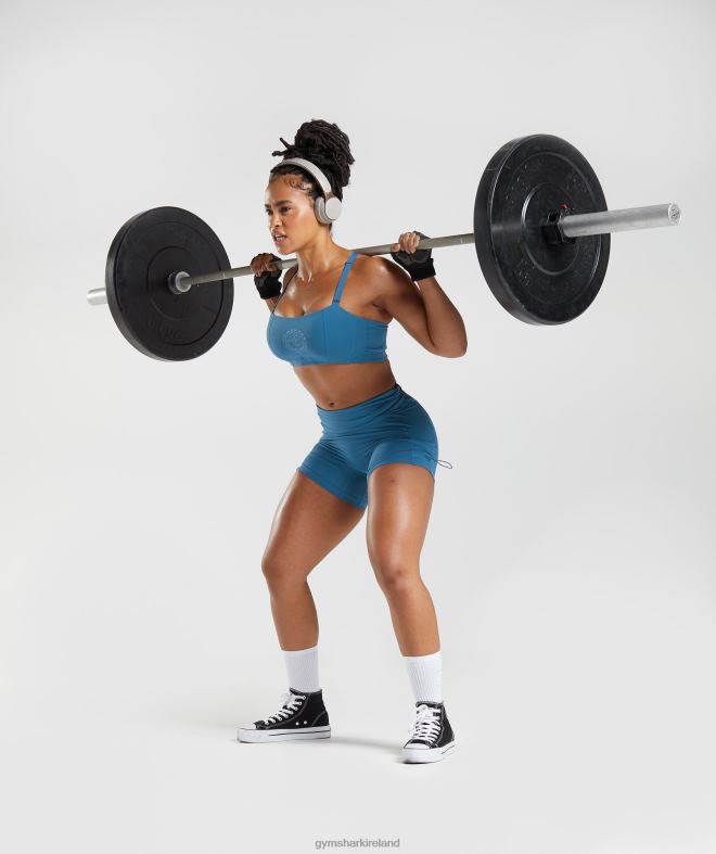 Women Legacy Ruched Tight Shorts 8004D8 Gymshark Lakeside Blue