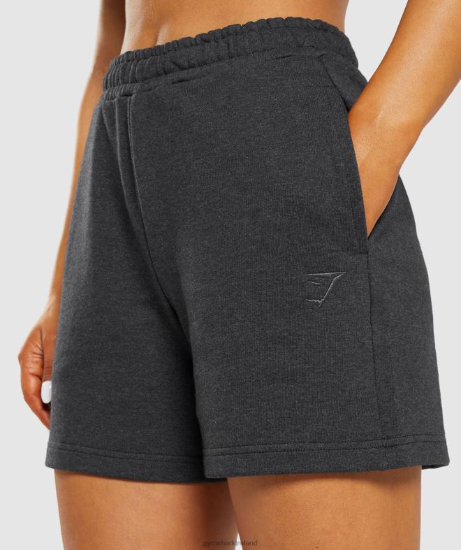 Women Rest Day Sweats Shorts 8004D57 Gymshark Black Core Marl