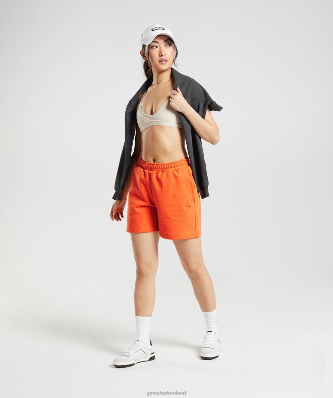 Women Rest Day Sweats Shorts 8004D63 Gymshark Blaze Orange Marl