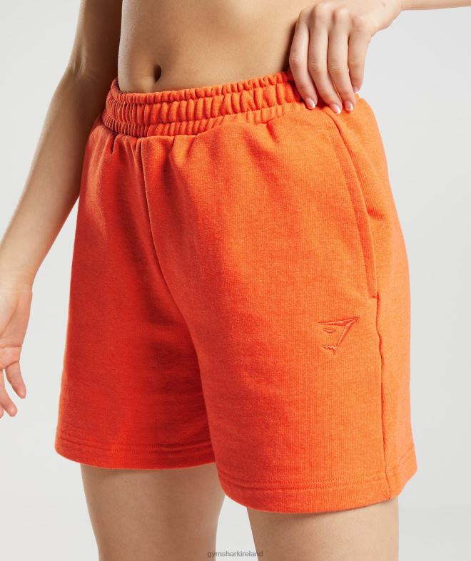 Women Rest Day Sweats Shorts 8004D63 Gymshark Blaze Orange Marl