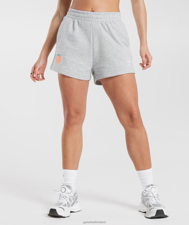 Women Strong Peach Shorts 8004D30 Gymshark Light Grey Marl