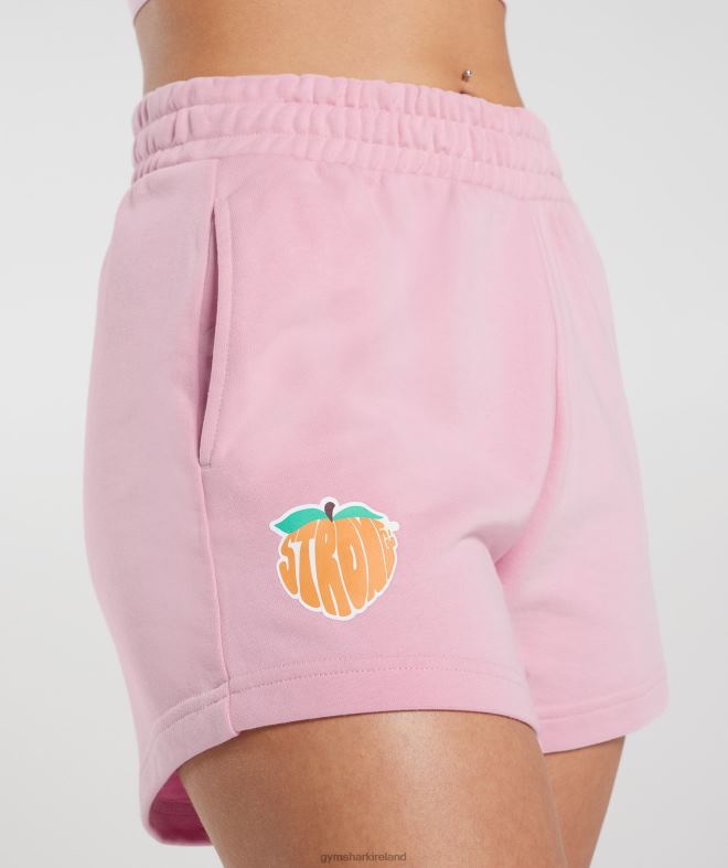 Women Strong Peach Shorts 8004D35 Gymshark Candy Floss Pink