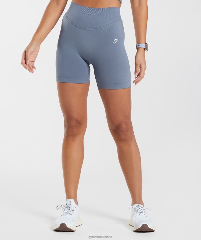Women Sweat Seamless Shorts 8004D21 Gymshark Evening Blue