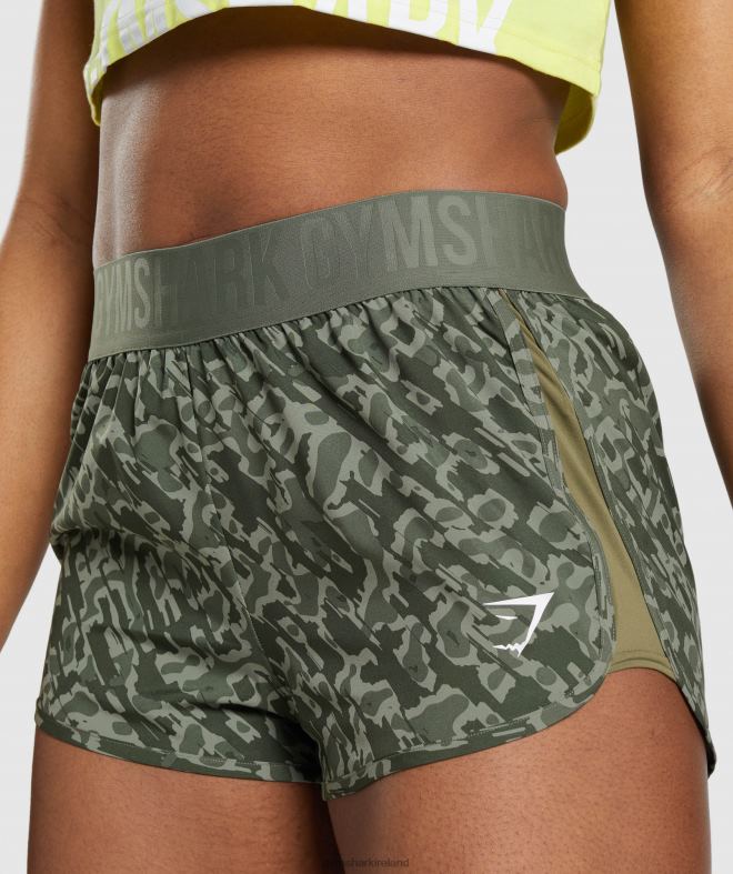 Women Training Loose Fit Shorts 8004D77 Gymshark Green Print