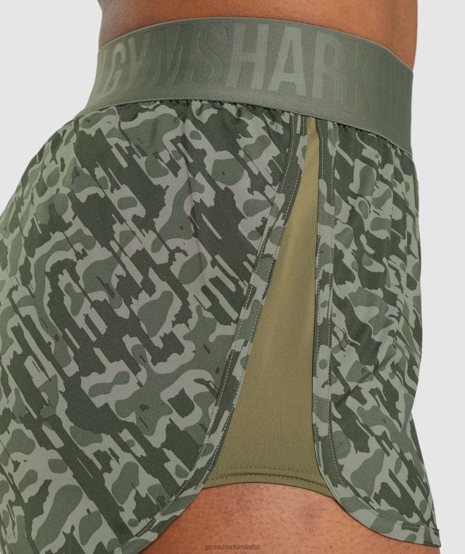 Women Training Loose Fit Shorts 8004D77 Gymshark Green Print