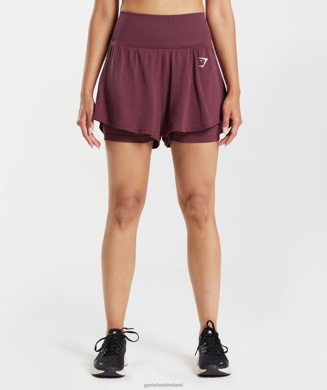 Women Vital Seamless 2.0 2-in-1 Shorts 8004D65 Gymshark Baked Maroon Marl
