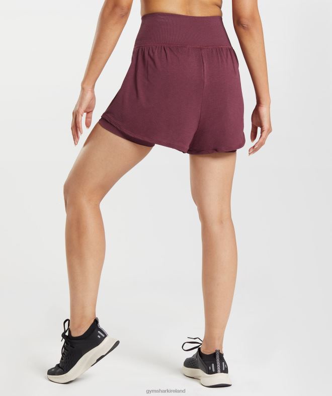 Women Vital Seamless 2.0 2-in-1 Shorts 8004D65 Gymshark Baked Maroon Marl