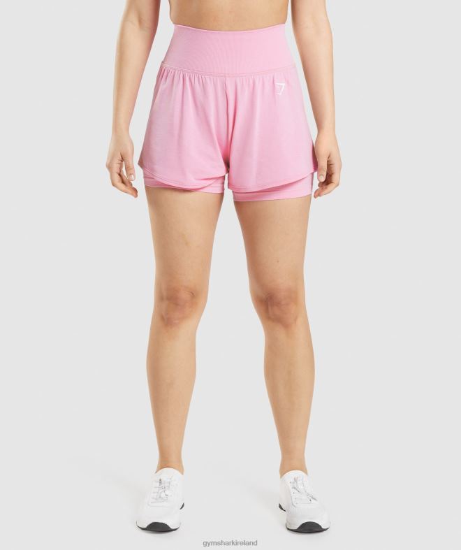 Women Vital Seamless 2.0 2-in-1 Shorts 8004D71 Gymshark Sorbet Pink Marl