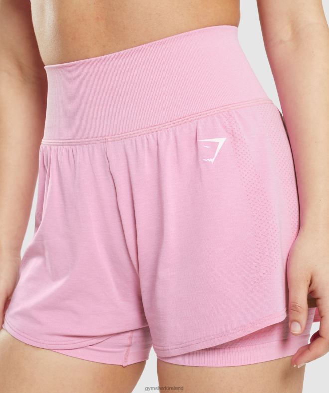 Women Vital Seamless 2.0 2-in-1 Shorts 8004D71 Gymshark Sorbet Pink Marl