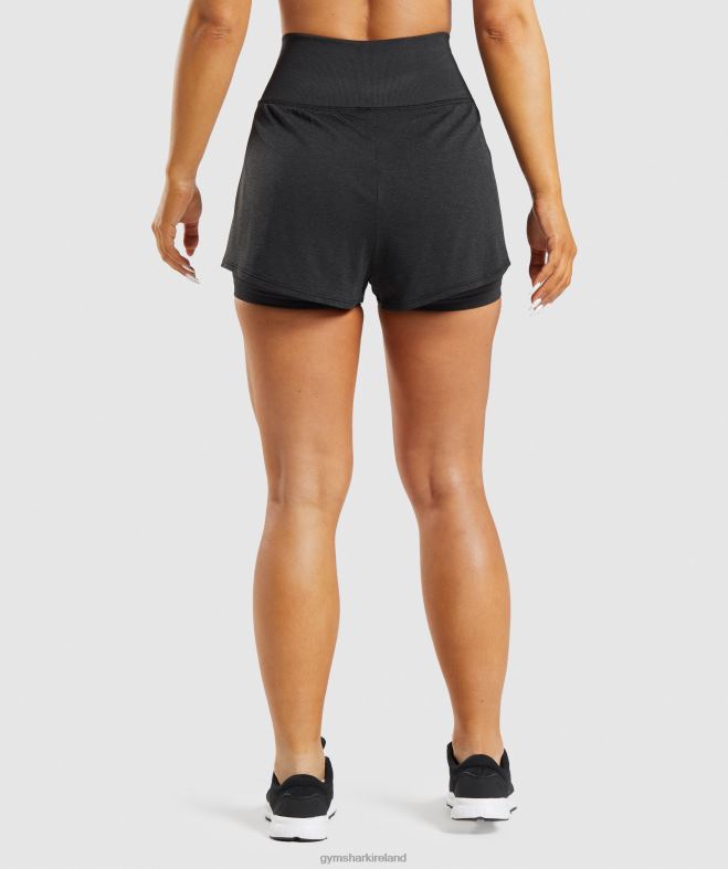 Women Vital Seamless 2.0 2-in-1 Shorts 8004D88 Gymshark Black Marl