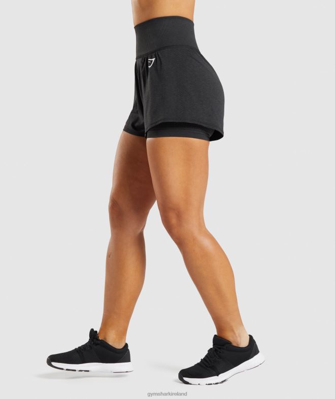 Women Vital Seamless 2.0 2-in-1 Shorts 8004D88 Gymshark Black Marl