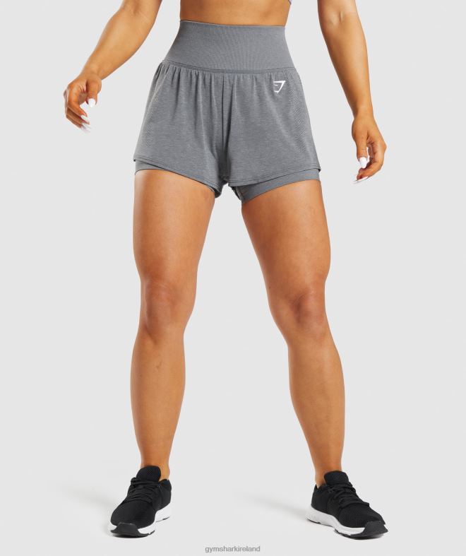 Women Vital Seamless 2.0 2-in-1 Shorts 8004D97 Gymshark Smokey Grey Marl
