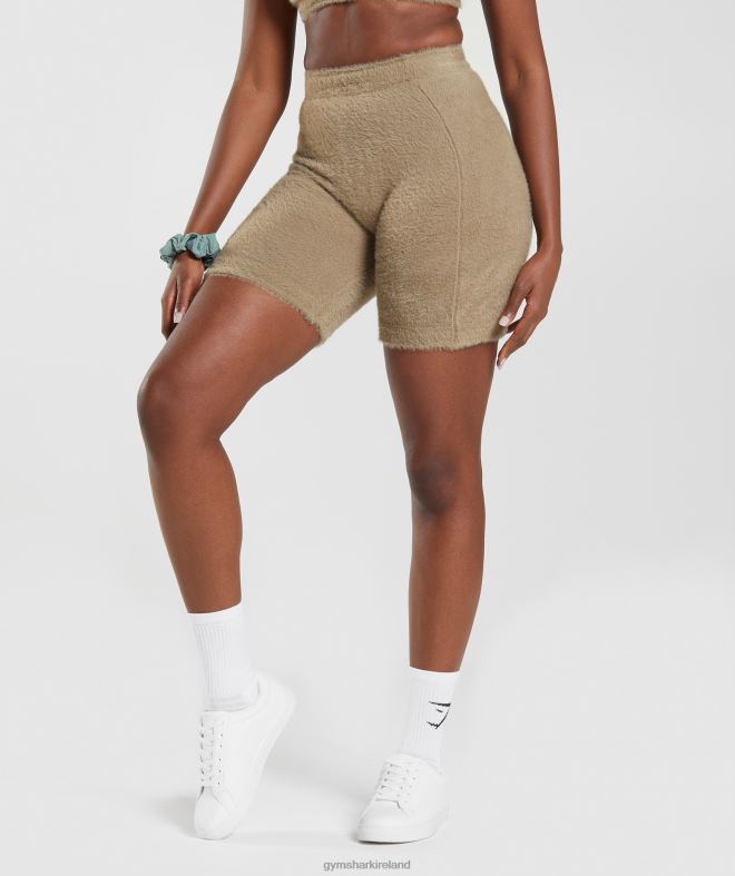 Women Whitney Eyelash Knit Shorts 8004D101 Gymshark Cement Brown