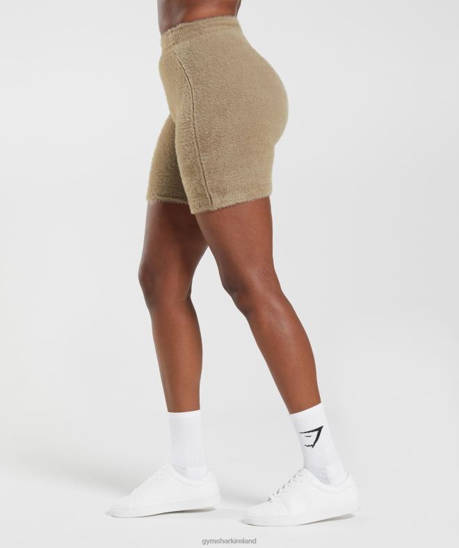 Women Whitney Eyelash Knit Shorts 8004D101 Gymshark Cement Brown
