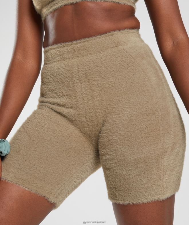 Women Whitney Eyelash Knit Shorts 8004D101 Gymshark Cement Brown