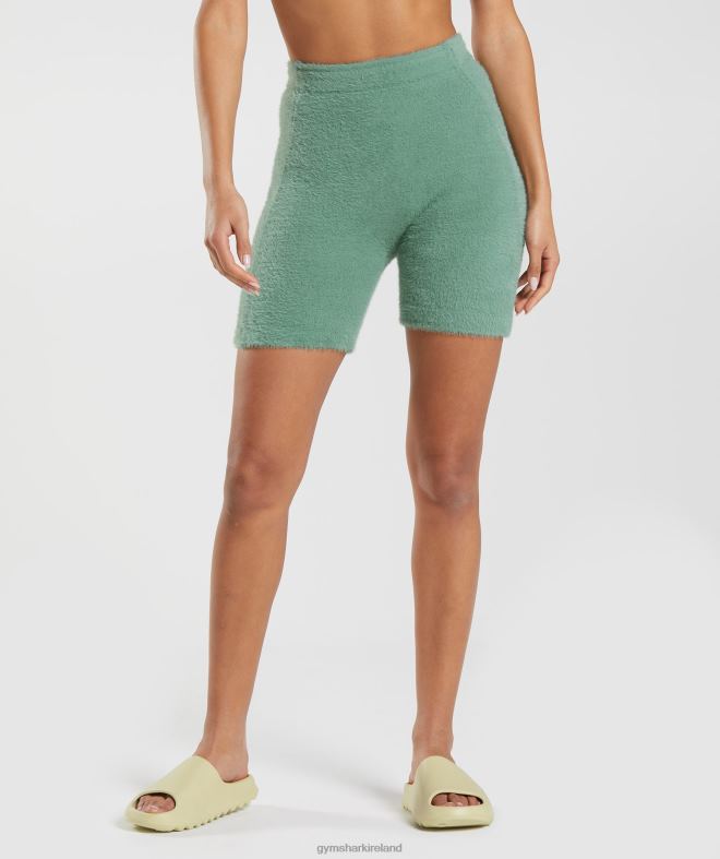 Women Whitney Eyelash Knit Shorts 8004D75 Gymshark Leaf Green