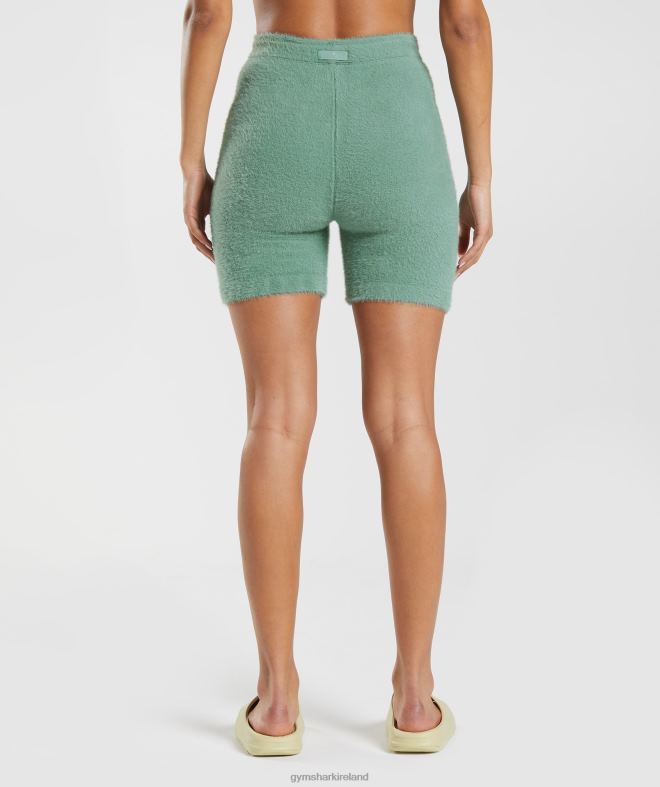 Women Whitney Eyelash Knit Shorts 8004D75 Gymshark Leaf Green