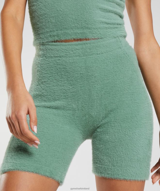 Women Whitney Eyelash Knit Shorts 8004D75 Gymshark Leaf Green