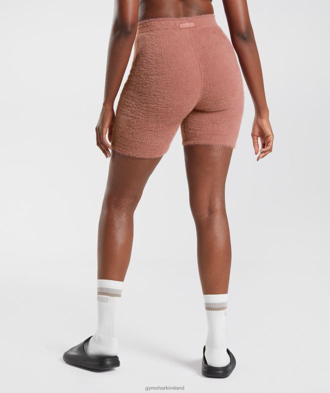 Women Whitney Eyelash Knit Shorts 8004D99 Gymshark Canyon Red