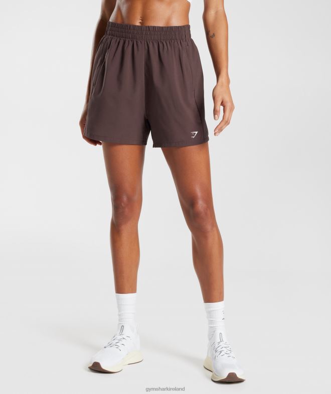 Women Woven Pocket Shorts 8004D44 Gymshark Chocolate Brown