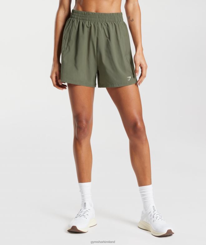 Women Woven Pocket Shorts 8004D55 Gymshark Dusty Olive