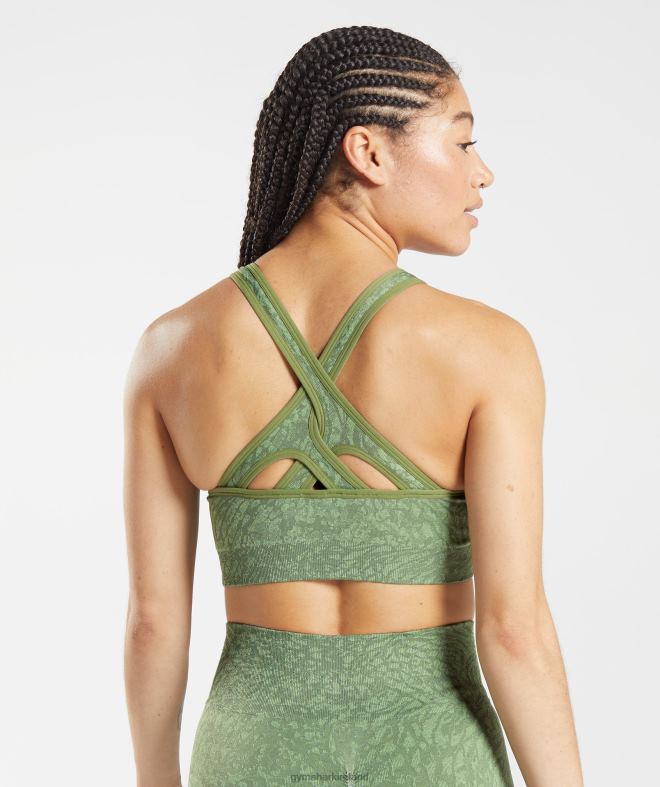 Women Adapt Animal Seamless Sports Bra 8004D203 Gymshark Wild | Iguana Green