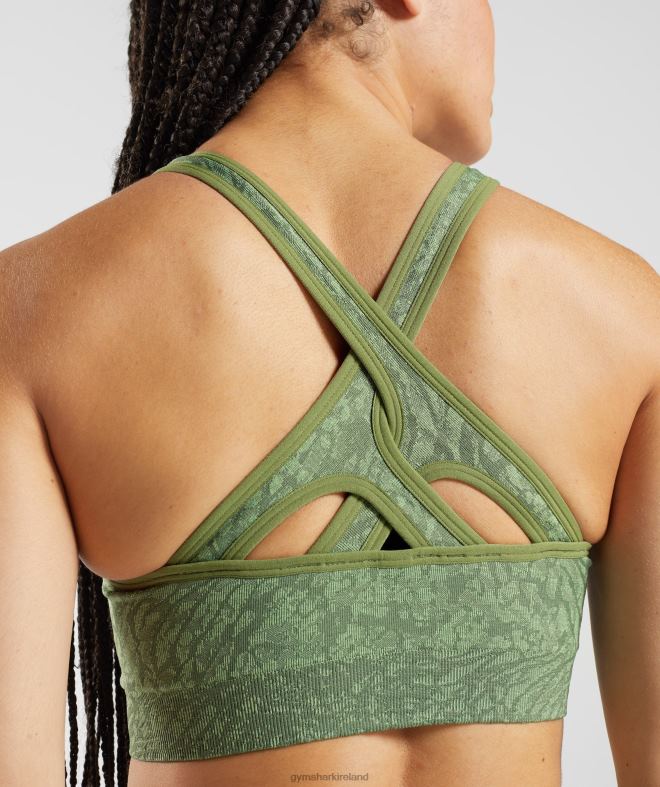 Women Adapt Animal Seamless Sports Bra 8004D203 Gymshark Wild | Iguana Green