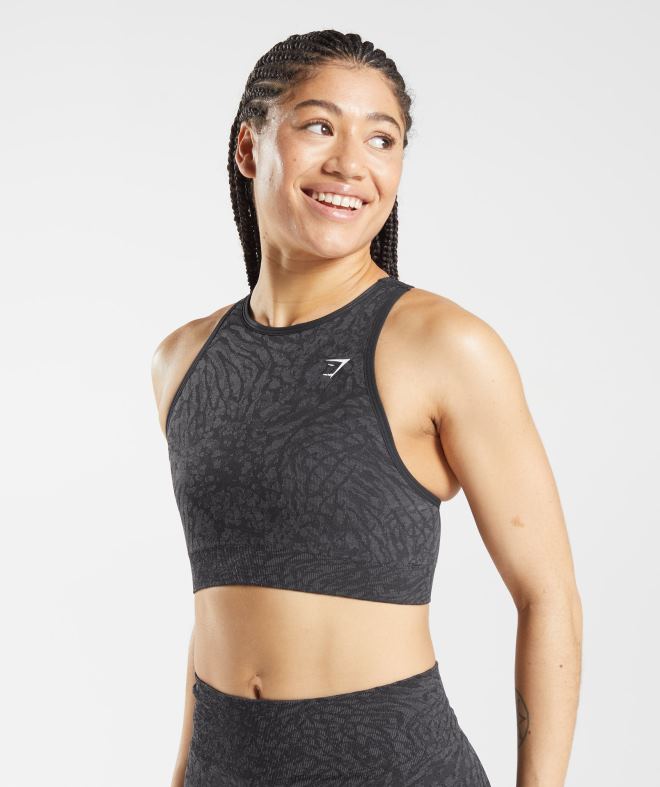 Women Adapt Animal Seamless Sports Bra 8004D214 Gymshark Wild | Black