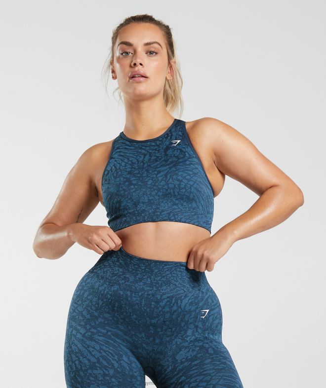 Women Adapt Animal Seamless Sports Bra 8004D227 Gymshark Wild | Navy