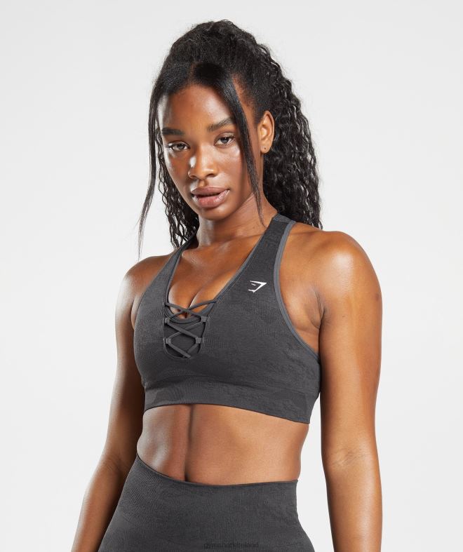 Women Adapt Camo Seamless Sports Bra 8004D138 Gymshark Black/Onyx Grey