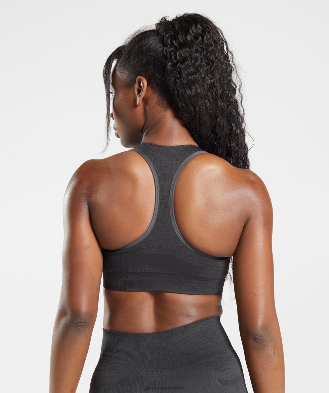Women Adapt Camo Seamless Sports Bra 8004D138 Gymshark Black/Onyx Grey