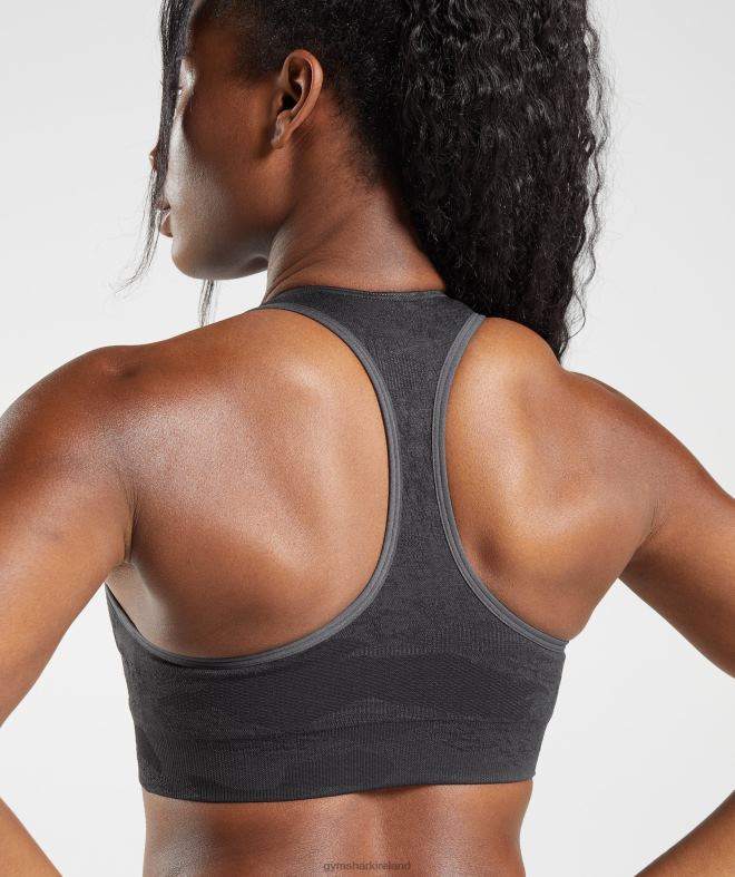 Women Adapt Camo Seamless Sports Bra 8004D138 Gymshark Black/Onyx Grey