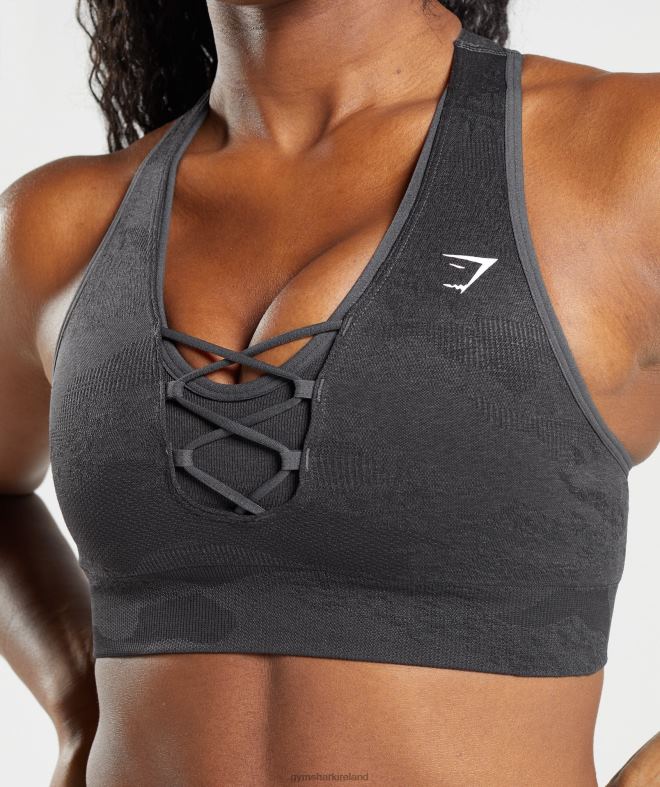 Women Adapt Camo Seamless Sports Bra 8004D138 Gymshark Black/Onyx Grey