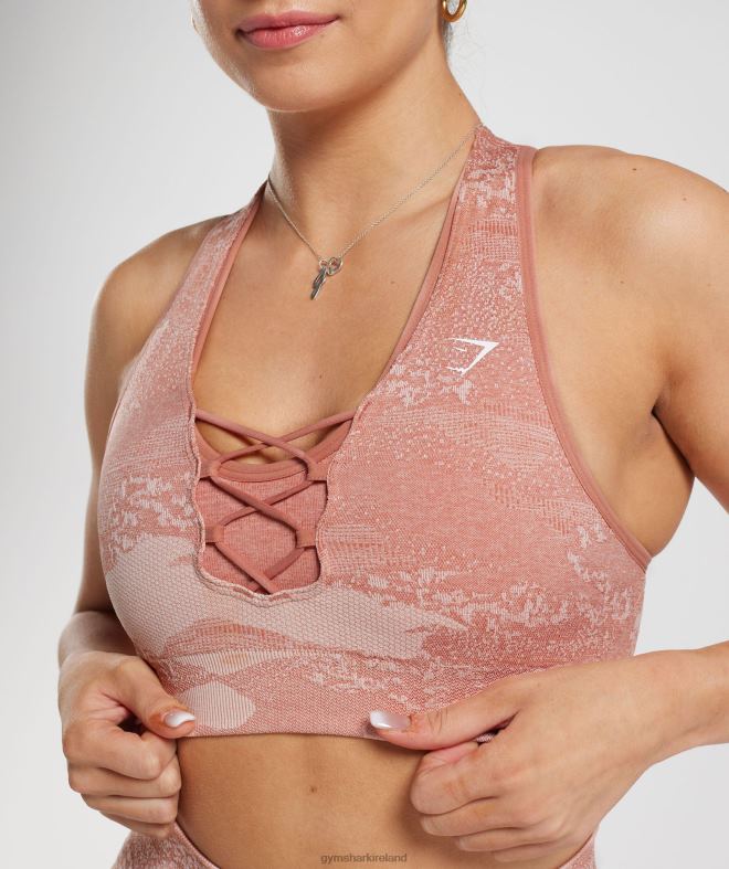 Women Adapt Camo Seamless Sports Bra 8004D139 Gymshark Misty Pink-Hazy Pink