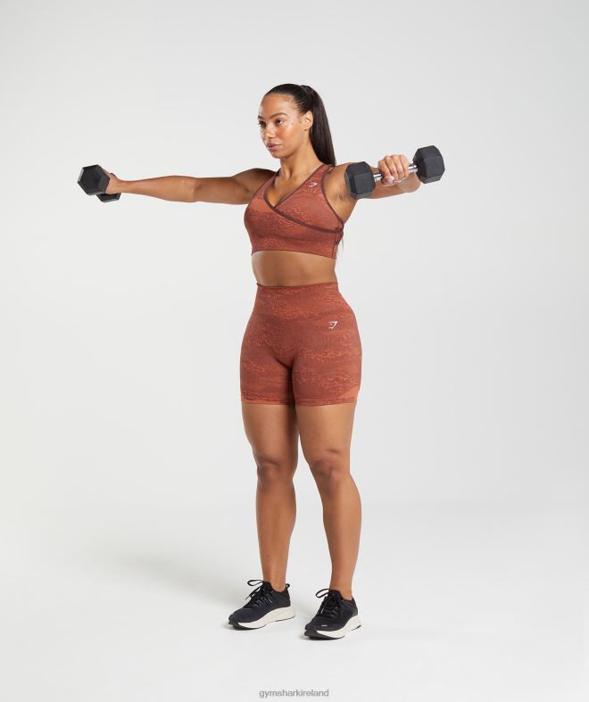 Women Adapt Camo Seamless Sports Bra 8004D161 Gymshark Storm Red/Cherry Brown