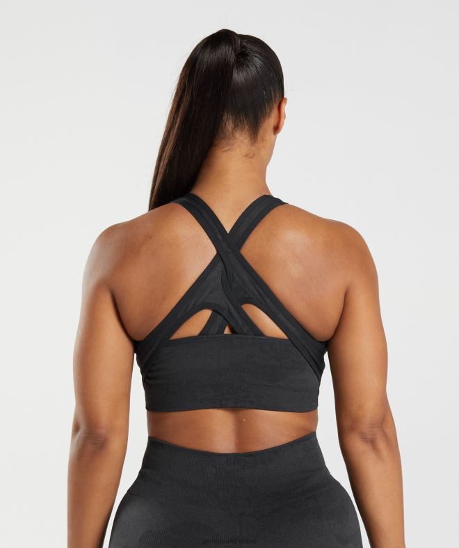 Women Adapt Camo Seamless Sports Bra 8004D192 Gymshark Black/Onyx Grey
