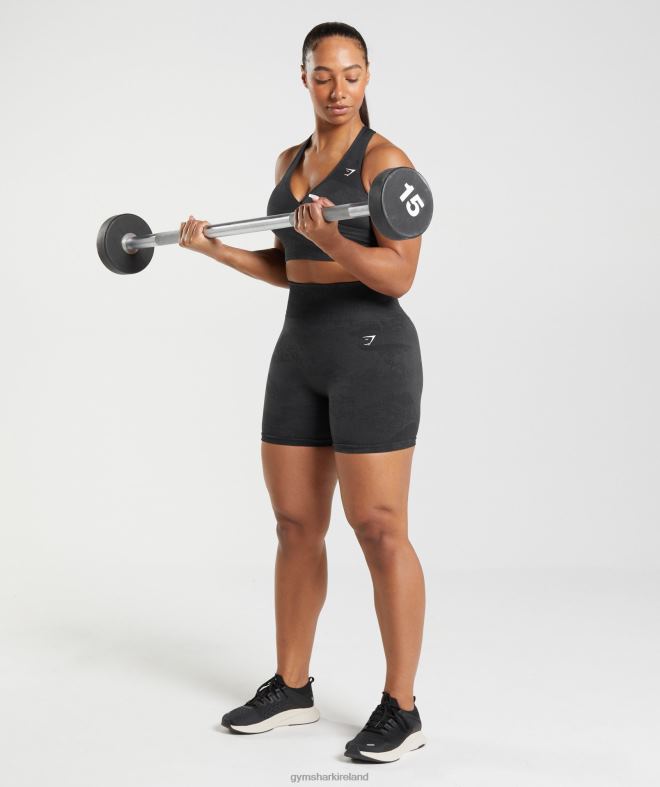 Women Adapt Camo Seamless Sports Bra 8004D192 Gymshark Black/Onyx Grey