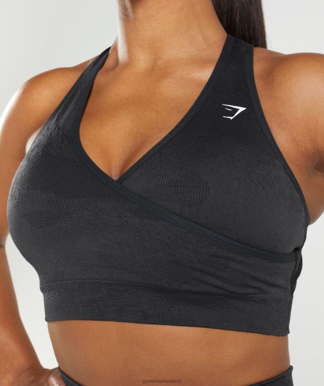 Women Adapt Camo Seamless Sports Bra 8004D192 Gymshark Black/Onyx Grey