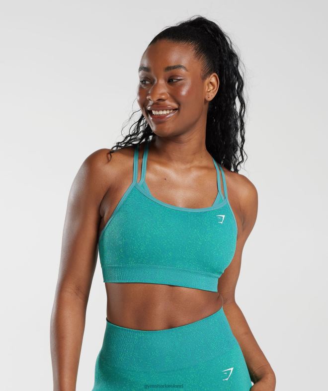 Women Adapt Fleck Seamless Sports Bra 8004D173 Gymshark Jewel Green